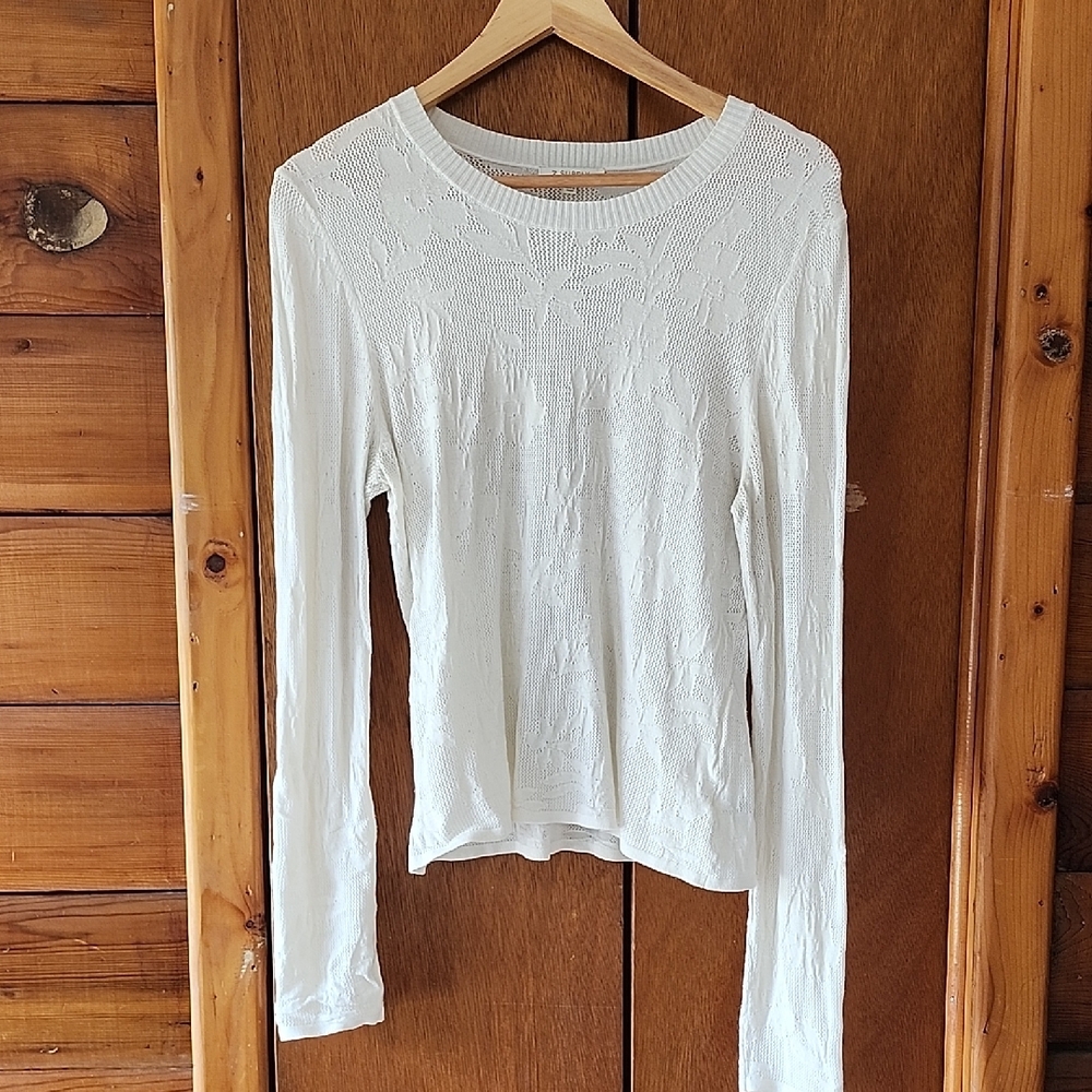 Z Supply White Long Sleeve Top